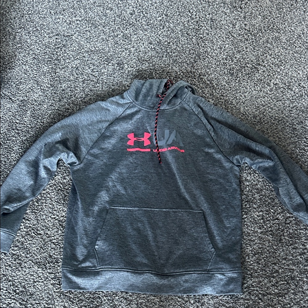 Under Armour Heather Gray Sweatshirt with Pink Accents
